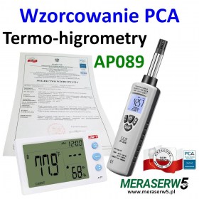 AP089 wzorcowanie PCA termohigrometry 