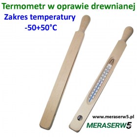 termometr w oprawie drewnianej