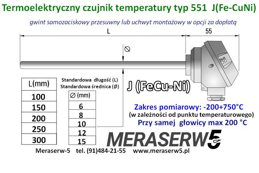 typ 551 J wymiary