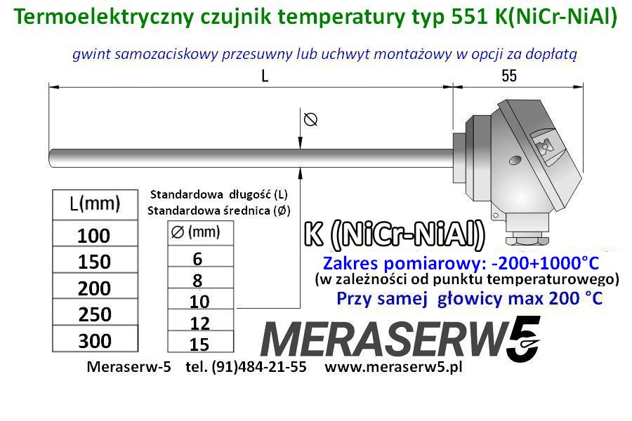 typ 551 K wymiary