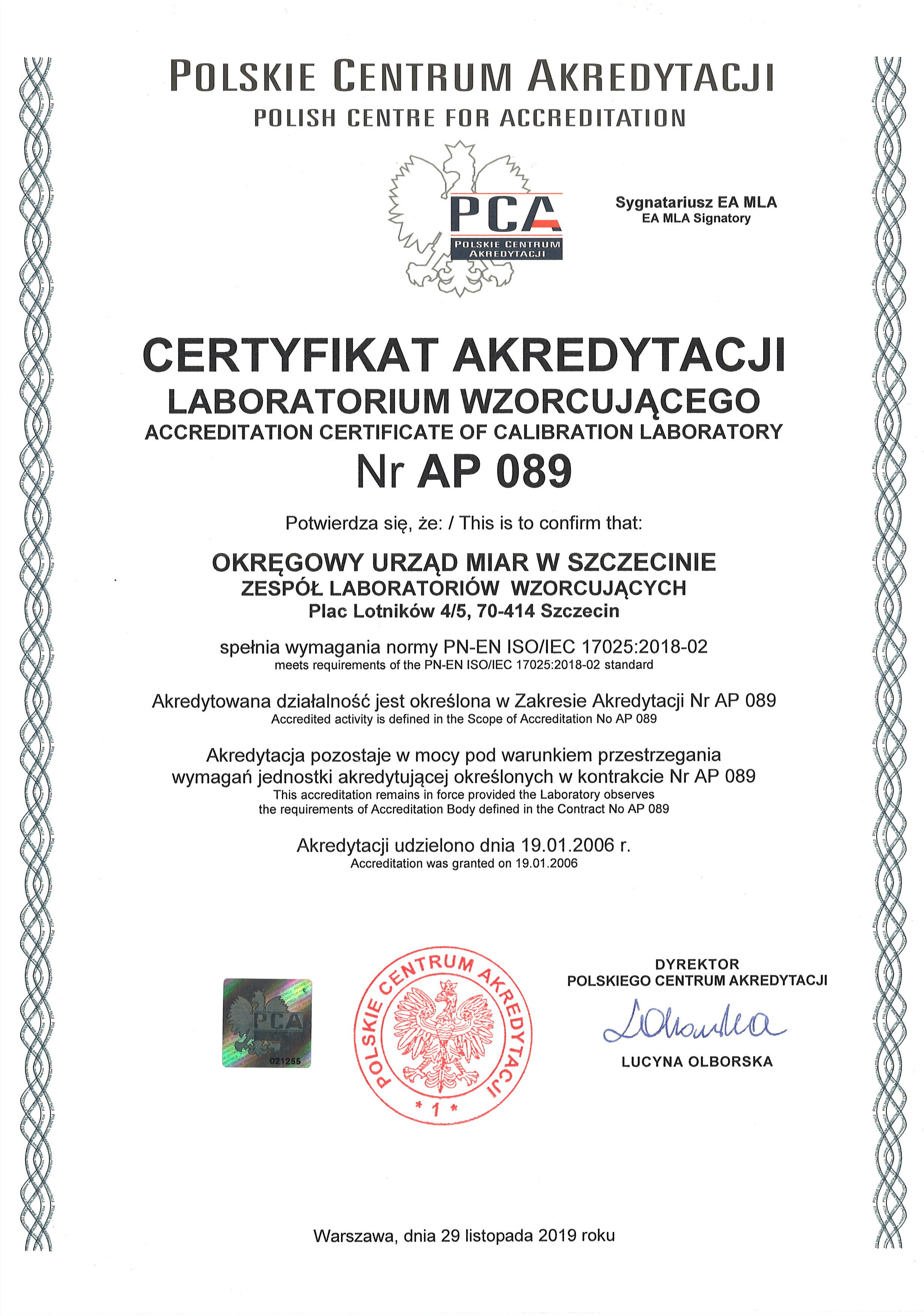 AP089 akredytacja OUM