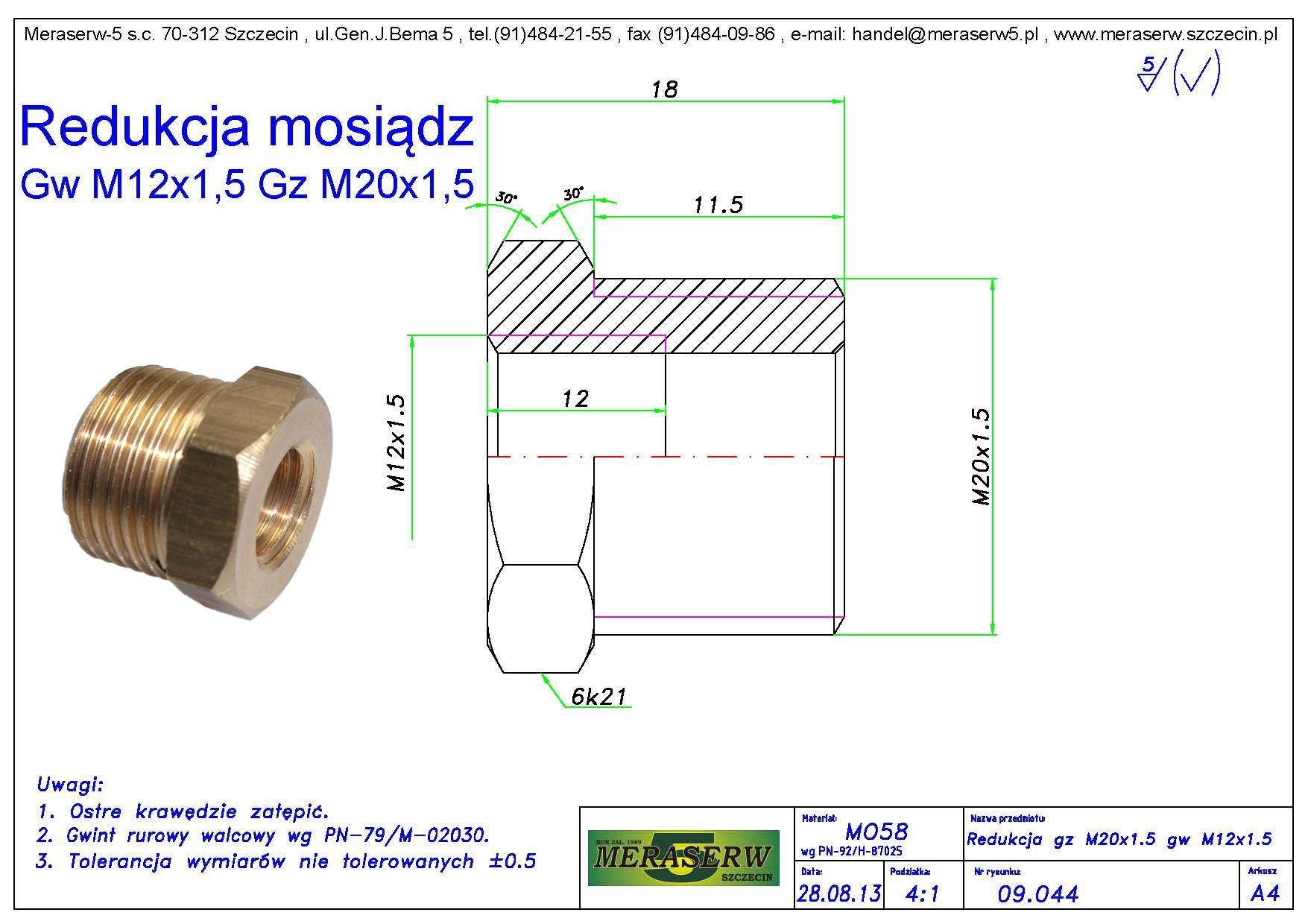 Redukcja GwM12Gz M20
