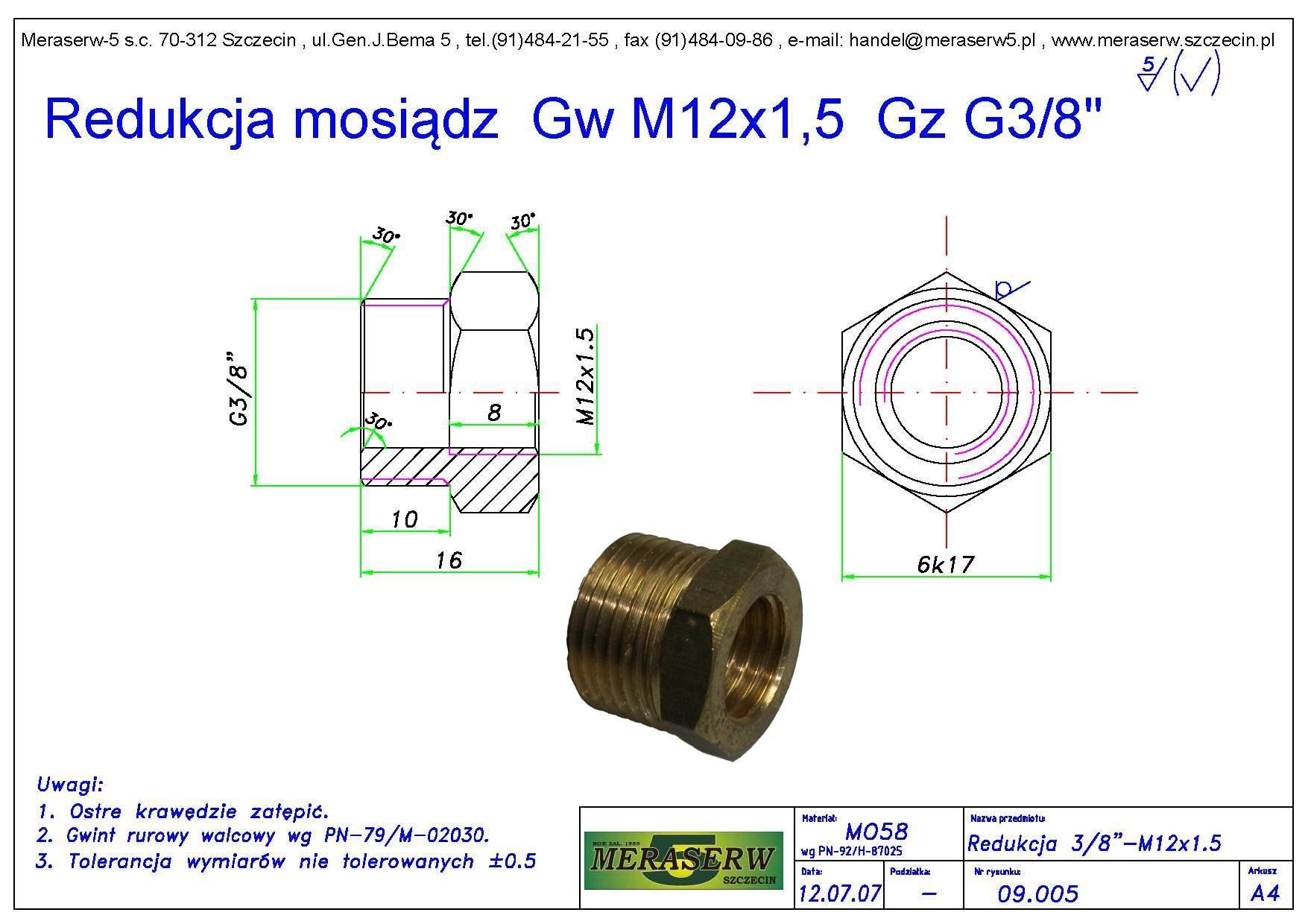 Redukcja GwM12 Gz38