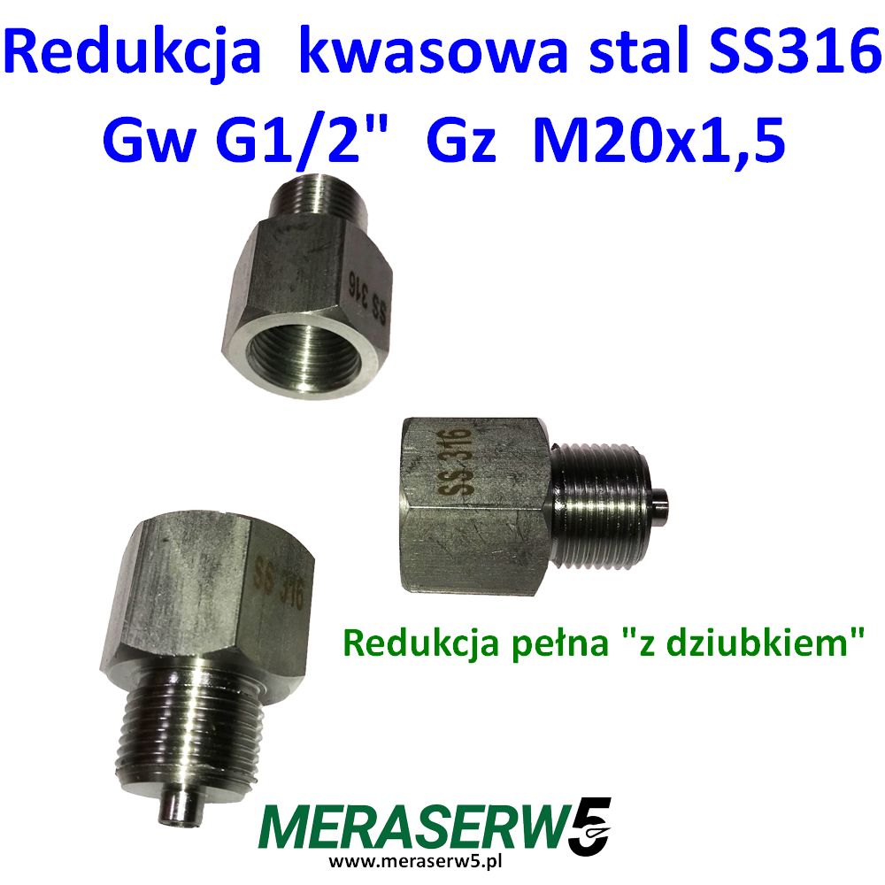 Redukcja pelna 316l 12 M20